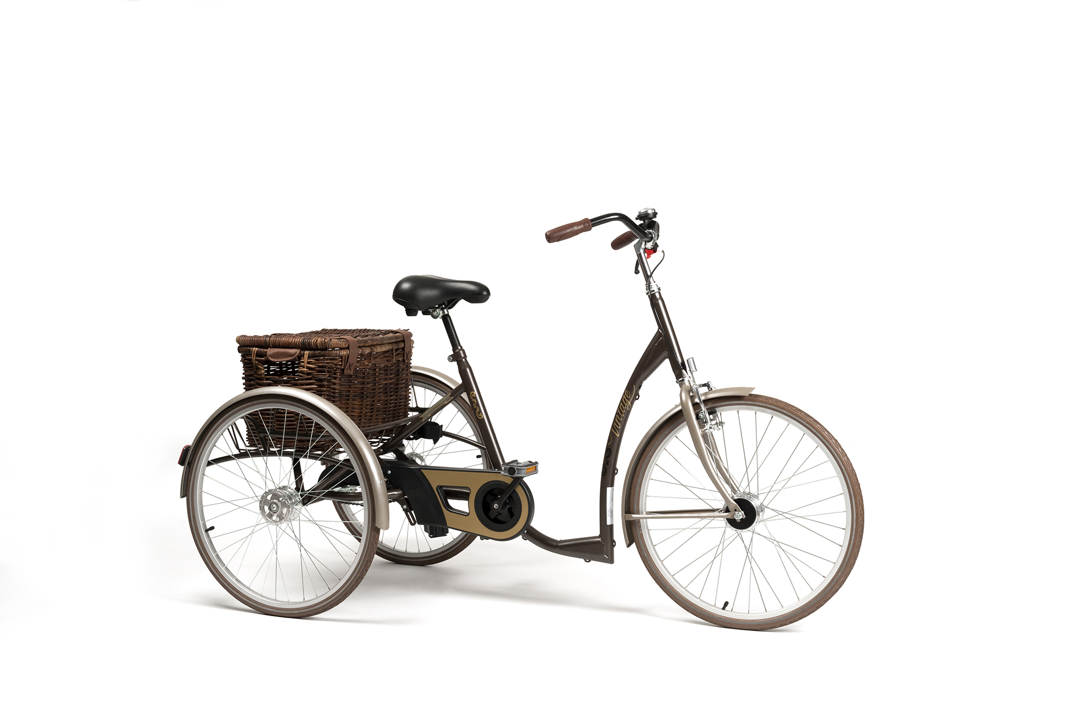 Tricycle adult - 2219 Retro vintage brown with basket
